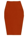 Rick Owens Midi Skirts In Rust