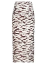 Rejina Pyo Mini Ruched Tiger-print Twill Midi Skirt In White