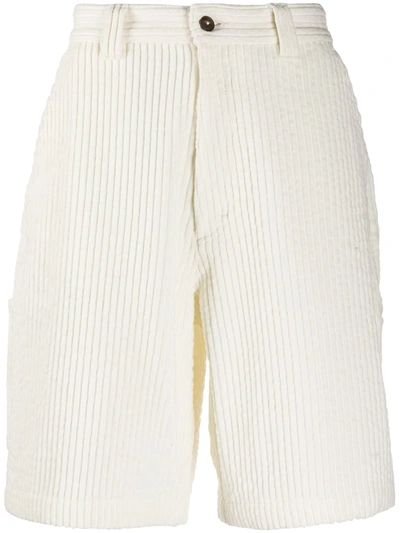 Ami Alexandre Mattiussi Multi-pocket Corduroy Shorts In White