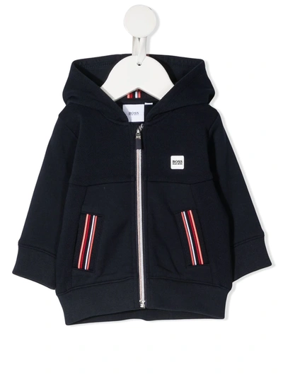 Bosswear Babies' Hooded Zip-up Jacket In 蓝色