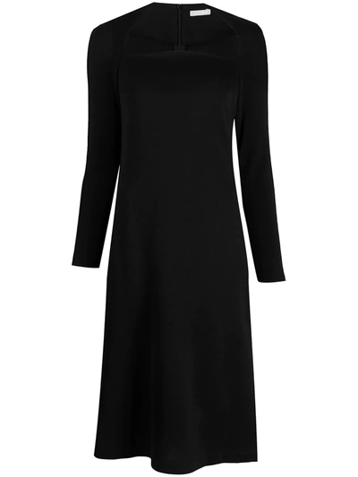 12 Storeez Square Neck Knitted Dress In Black