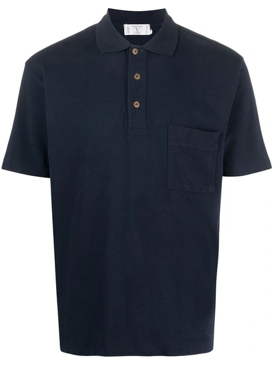 Pre-owned Valentino 1990s Vlogo Polo Shirt In Blue
