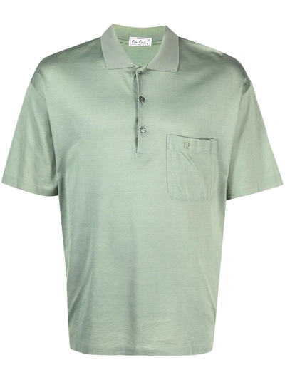 Pre-owned Pierre Cardin 1980s Cutaway Collar Polo Shirt In Green