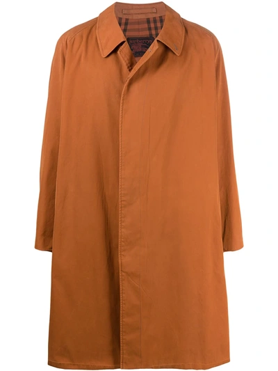Pre-owned Burberry 1990s Single-breasted Coat In Orange