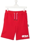 Gcds Teen Logo-print Jersey Shorts In Red