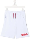 Gcds Neon Logo Bermuda Shorts In White In White