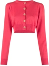 BOUTIQUE MOSCHINO RIBBED-KNIT COTTON CARDIGAN