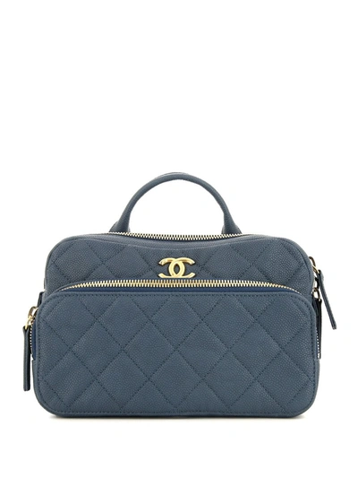 Pre-owned Chanel Diamond Quilted Two-way Backpack In Blue