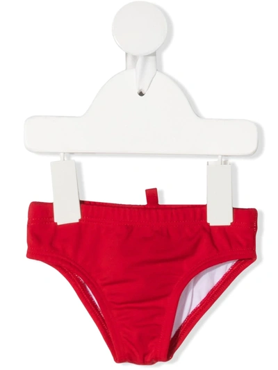 Dsquared2 Babies' Logo-print Swim Briefs In 红色