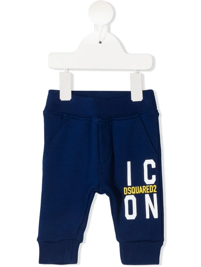 Dsquared2 Babies' Icon-print Track Trousers In 蓝色