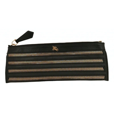 Pre-owned Ralph Lauren Leather Clutch Bag In Black