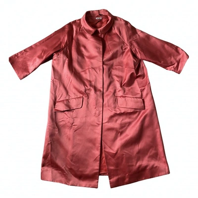 Pre-owned Miu Miu Silk Coat In Pink