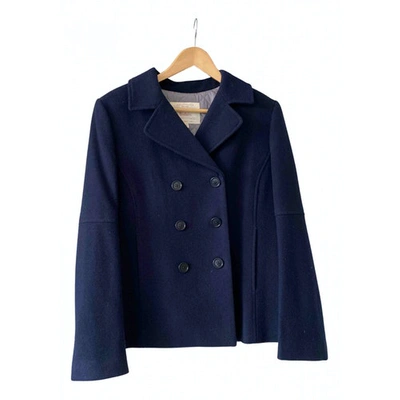 Pre-owned Brooks Brothers Wool Peacoat In Blue