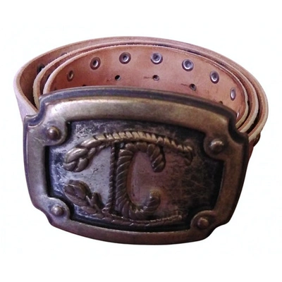 Pre-owned Roberto Cavalli Leather Belt In Silver