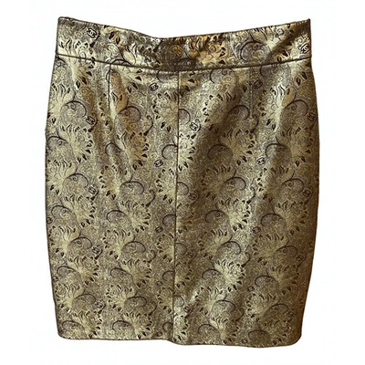 Pre-owned Chanel Leather Skirt In Gold