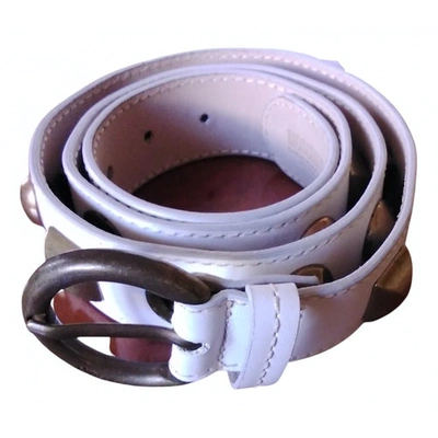 Pre-owned Moschino Cheap And Chic Leather Belt In White