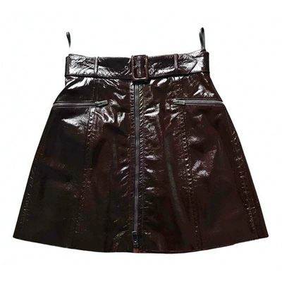 Pre-owned Drome Patent Leather Mini Skirt In Burgundy