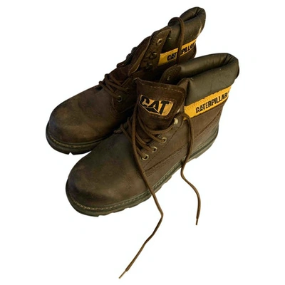 Pre-owned Caterpillar Leather Lace Ups In Brown