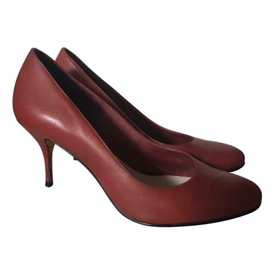 Pre-owned Buffalo Leather Heels In Red