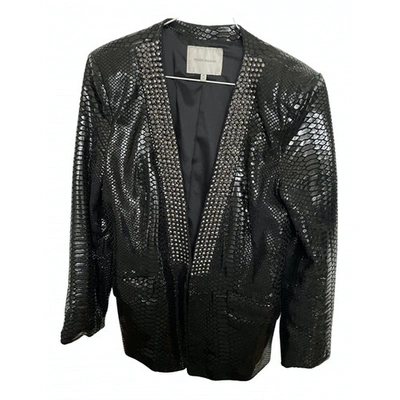 Pre-owned Pierre Balmain Leather Blazer In Black