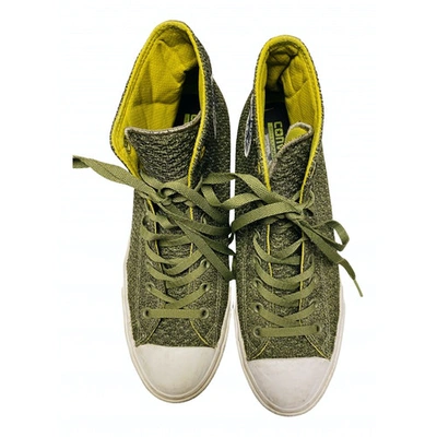Pre-owned Converse High Trainers In Khaki
