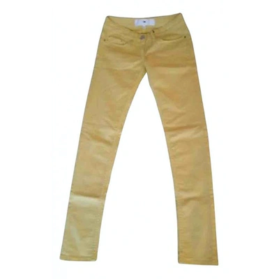 Pre-owned Elisabetta Franchi Slim Jeans In Yellow