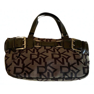 Pre-owned Dkny Cloth Handbag In Brown