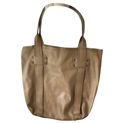 Pre-owned Stephane Verdino Leather Handbag In Beige