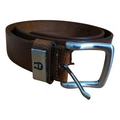 Pre-owned Aigner Leather Belt In Brown