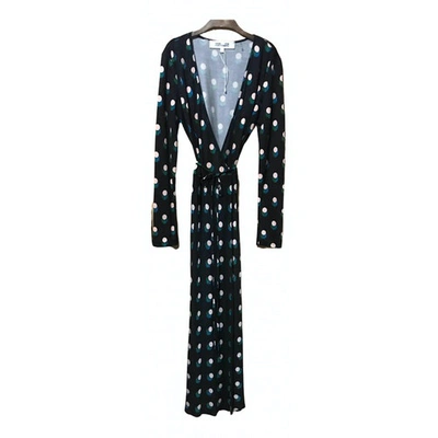 Pre-owned Diane Von Furstenberg Silk Mid-length Dress In Black