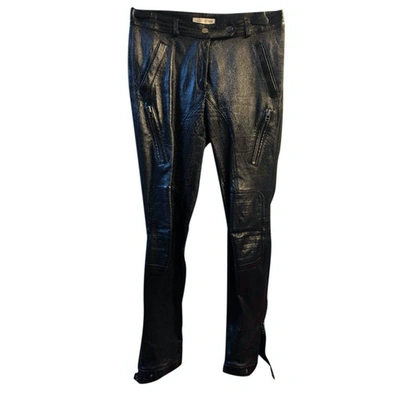 Pre-owned Each X Other Each X Leather Straight Pants In Black
