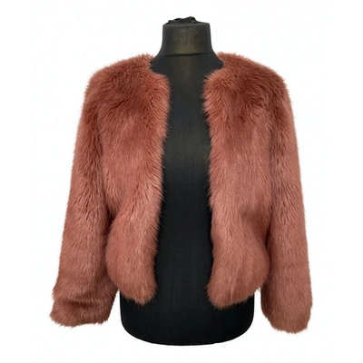 Pre-owned Stine Goya Faux Fur Coat In Pink