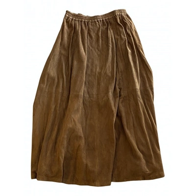 Pre-owned Browns Mid-length Skirt In Camel