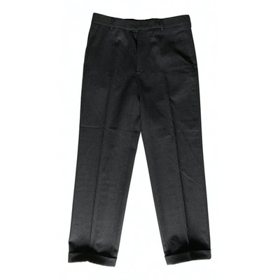 Pre-owned Kenzo Wool Trousers In Grey