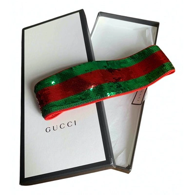 Pre-owned Gucci Silk Hair Accessory In Red