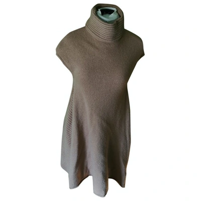 Pre-owned Balenciaga Wool Mid-length Dress In Beige