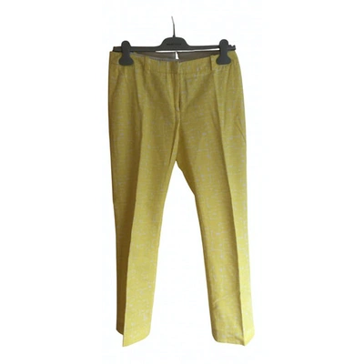 Pre-owned Tara Jarmon Straight Pants In Yellow