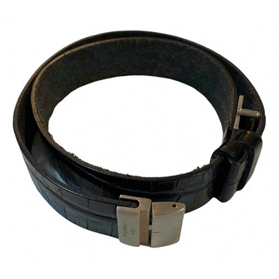 Pre-owned Byblos Leather Belt In Black