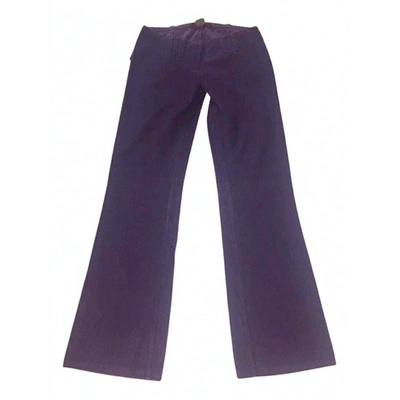 Pre-owned Katharine Hamnett Velvet Trousers In Purple