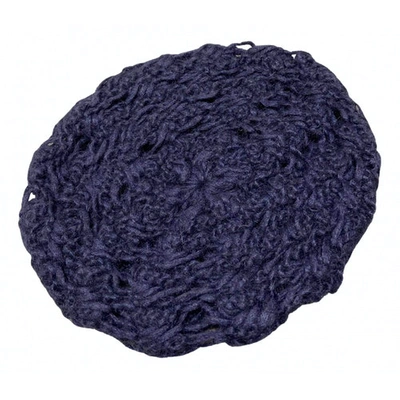 Pre-owned Theory Wool Beret In Blue