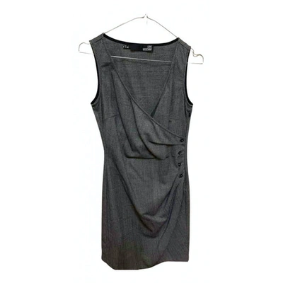 Pre-owned Moschino Love Wool Mid-length Dress In Grey