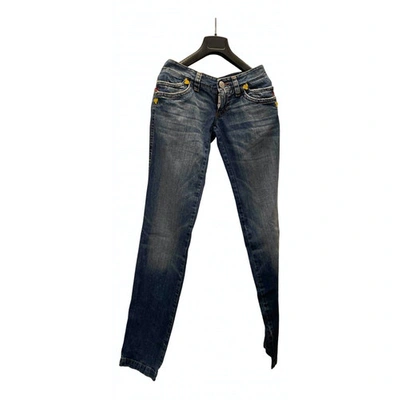 Pre-owned Dsquared2 Straight Pants In Blue