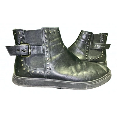 Pre-owned Just Cavalli Leather Boots In Black