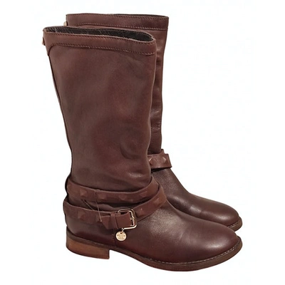 Pre-owned Patrizia Pepe Leather Ankle Boots In Brown