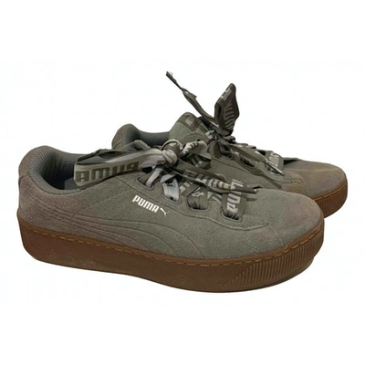 Pre-owned Puma Velvet Trainers In Grey