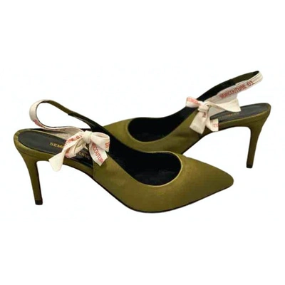 Pre-owned Erika Cavallini Cloth Sandals In Green