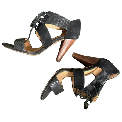 Pre-owned Sézane Leather Sandals In Black