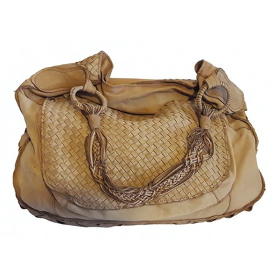 Pre-owned Bottega Veneta Leather Handbag In Beige