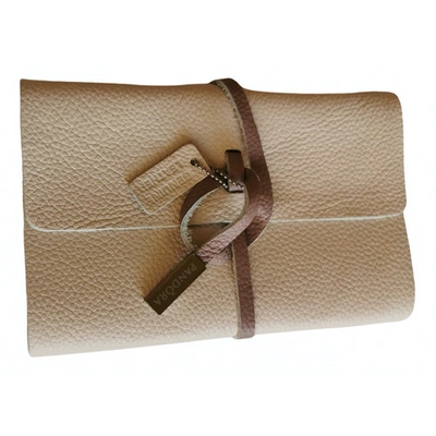 Pre-owned Pandora Leather Purse In Beige