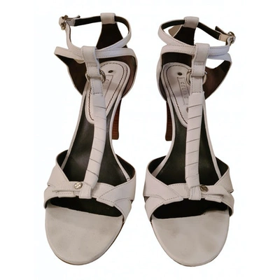 Pre-owned Celine Leather Sandal In White
